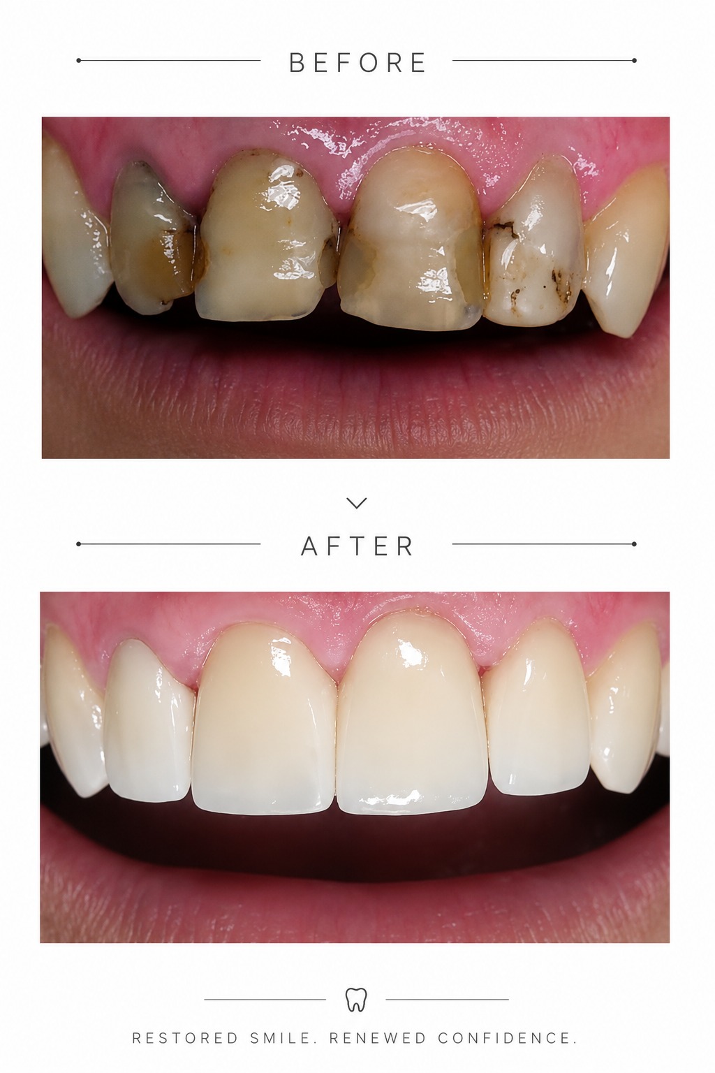 Before and after smile makeover result 1